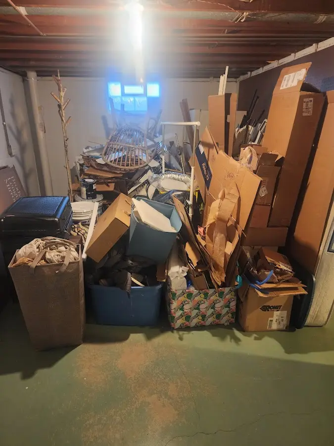 Roll-off dumpster container at job site for 6 Yard Dumpster Rental in Mattawan